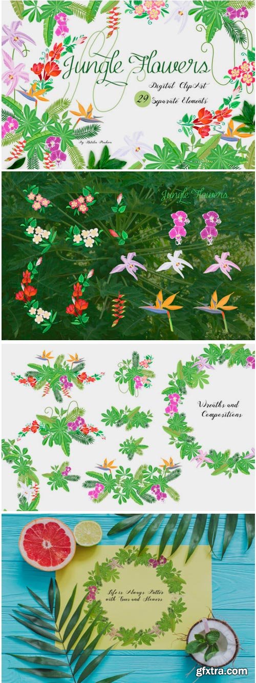 Jungle Clipart with Flowers 1485205