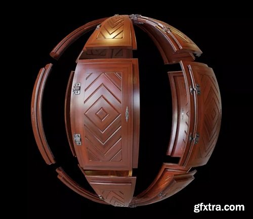 Door Wood 1 PBR material (seamless textures set)