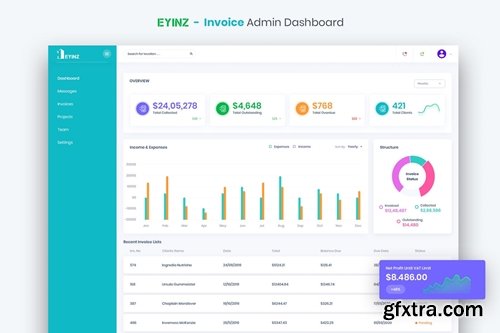 Heyinz - Invoice Admin Dashboard UI Kit