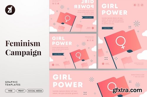 Feminism campaign graphic templates