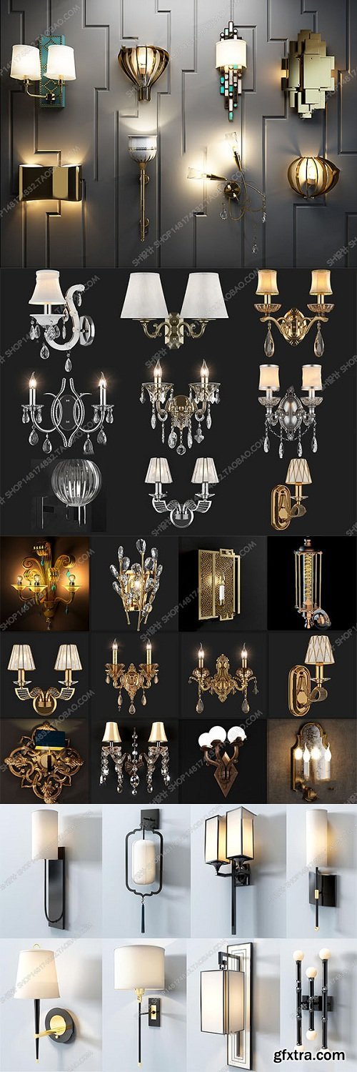 Wall Light Collection 01 3d Models