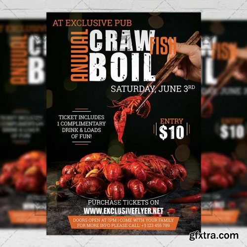 Crawfish Boil Invitation Flyer – Food A5 Template