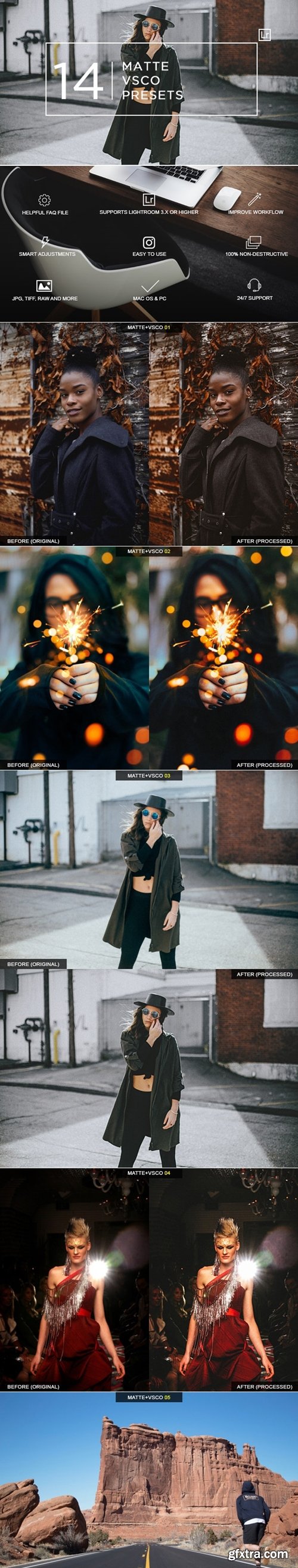 GraphicRiver - 14 Matte + VSCO Lightroom Presets 23634722