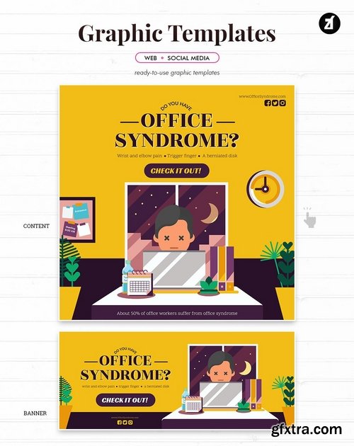 Office syndrome graphic templates