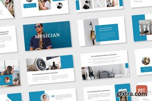 Musician Presentation Powerpoint and Keynote Templates