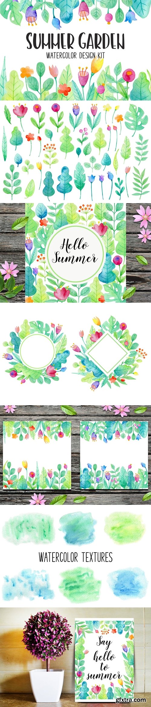 CM - Summer Garden Watercolor Design Kit 3852066