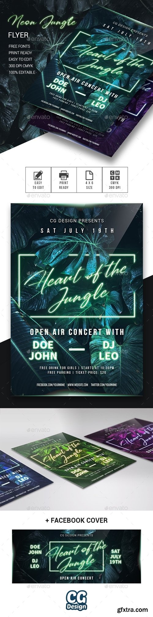 GraphicRiver - Neon Jungle Flyer 23969428