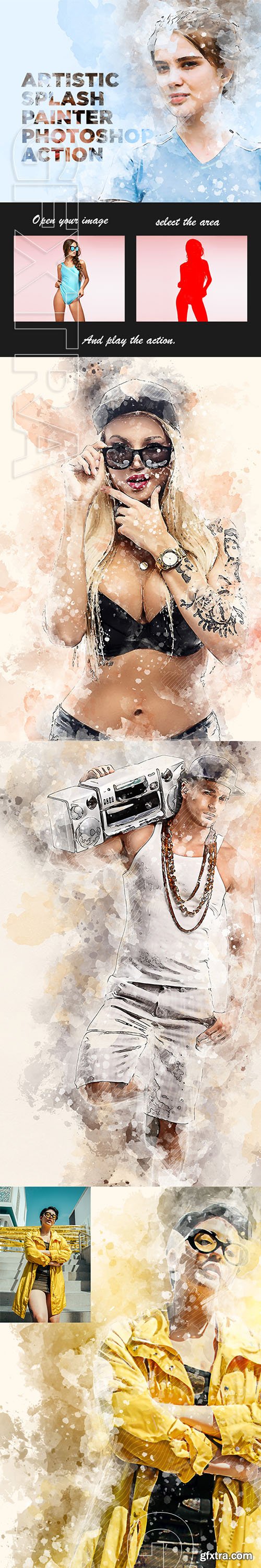 GraphicRiver - Artistic Splash Painter Photoshop Action 23842922