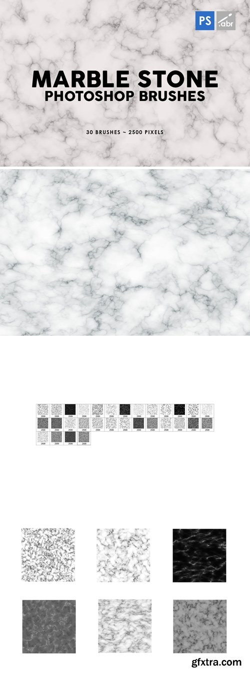 30 Marble Stone Photoshop Stamp Brushes