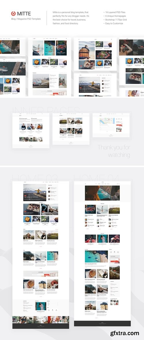 Mitte - Blog / Magazine PSD Template