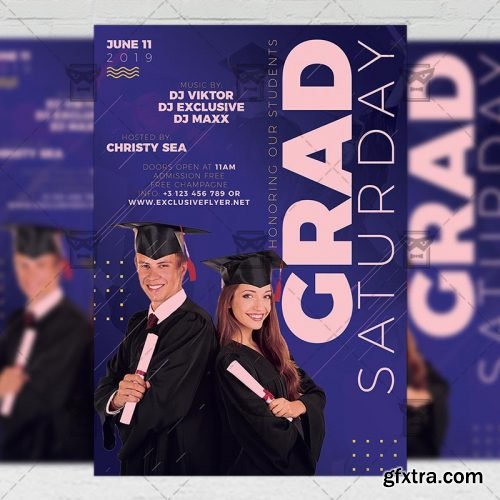 Grad Saturday Flyer – Club A5 Template