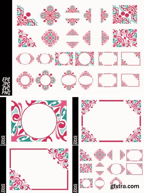 Stock Vector - Ornament Bundle SVG