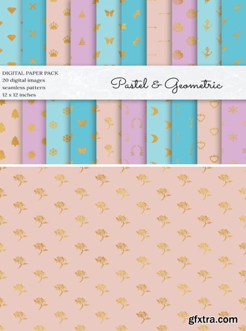 Glitter Geometric Digital Papers 1495686