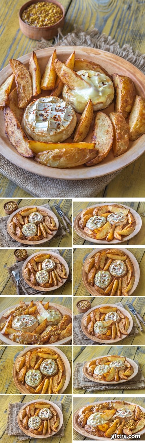 Stock Photos - Baked Camembert cheese with potato