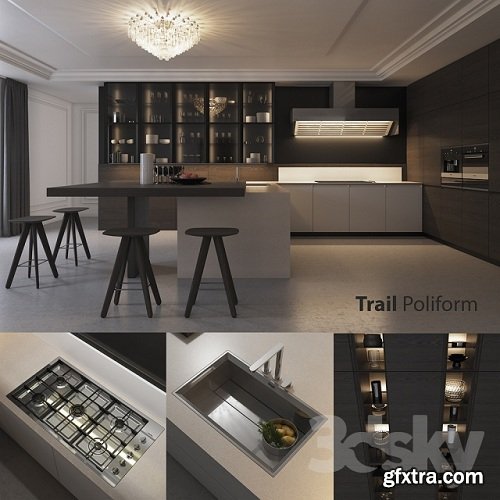 Kitchen Poliform Varenna Trail (vray, corona)