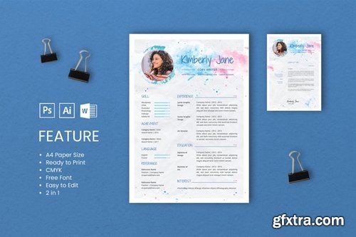 Professional CV And Resume Template Kimberly