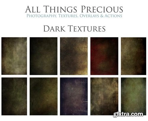 10 High Res Fine Art Digital DARK Overlays / Textures Set 1