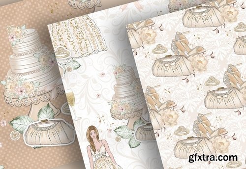 Princess Wedding digital design and paper pack