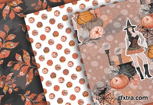 Halloween Girl digital design and paper pack