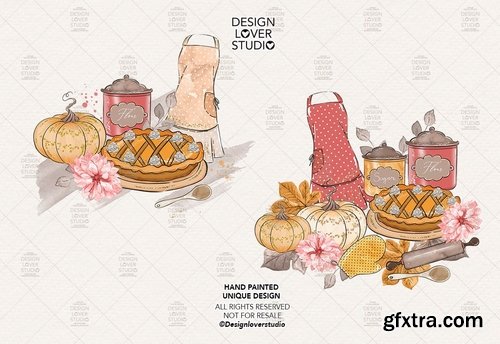 Pumpkin Pie digital design and paper pack