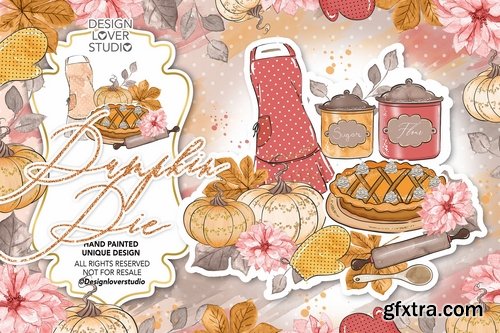 Pumpkin Pie digital design and paper pack