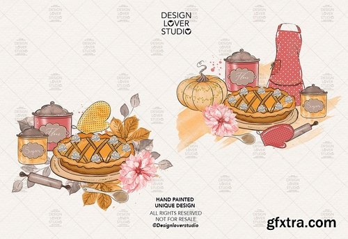 Pumpkin Pie digital design and paper pack