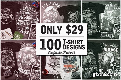 DealJumbo 100 Artistic T-Shirt Designs