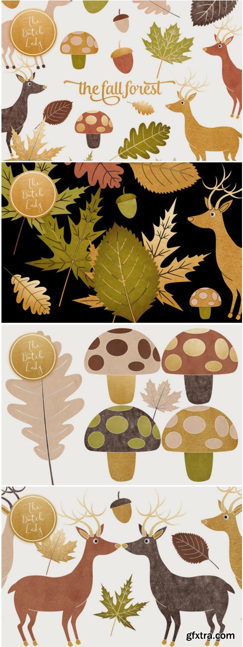 Fall Forest Clipart Set 1498350