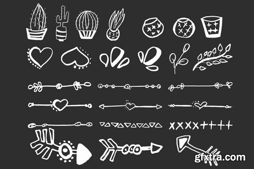 50+ Hand Drawn Cliparts Ver. 3