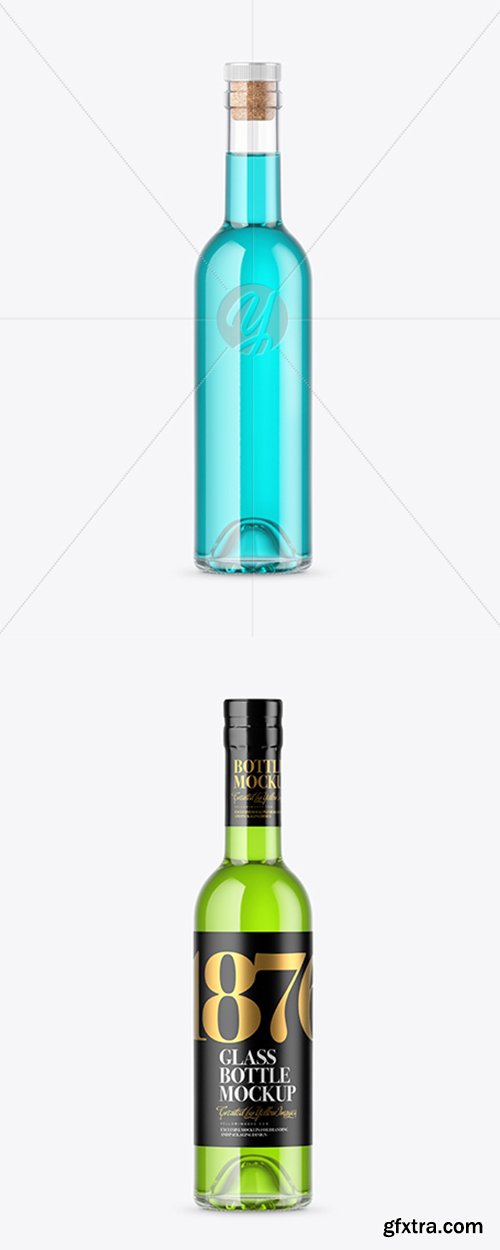 Clear Glass Bottle Mockup 42862