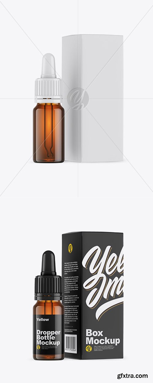 Amber Dropper Bottle w/ Box Mockup 43062