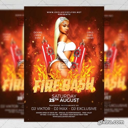 Fire Bash Flyer – Club A5 Template