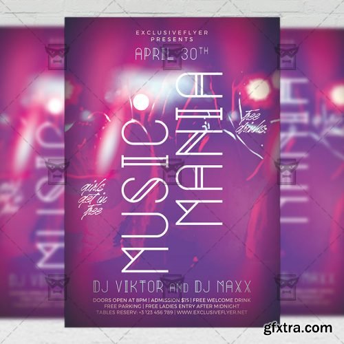 Music Mania Flyer – Club A5 Template