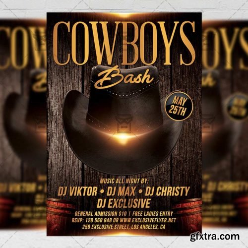 Cowboys Bash Flyer – Club A5 Template