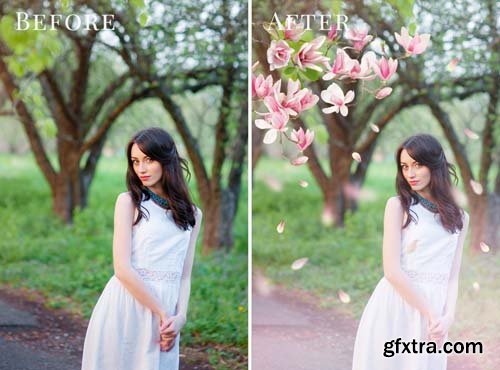 Spring Photo Overlay Bundle: Bunnies, Magnolia, Butterflies, Lilacs, trees + more!