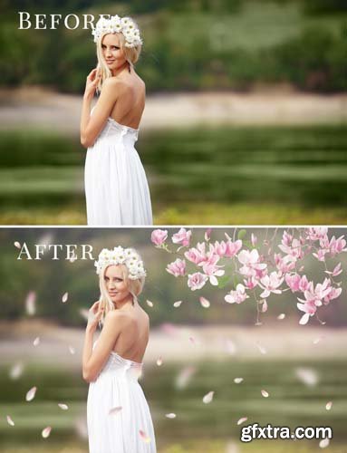 Spring Photo Overlay Bundle: Bunnies, Magnolia, Butterflies, Lilacs, trees + more!