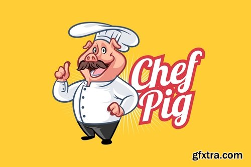 Chef Pig Mascot Logo