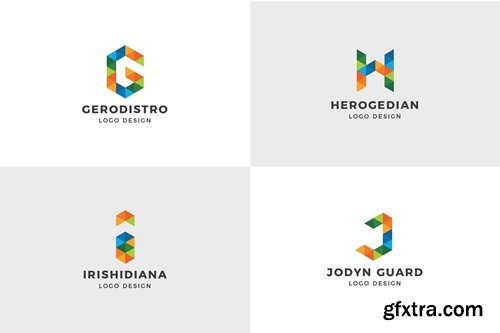 Alphabet Logo Template ( G, H, I, J )