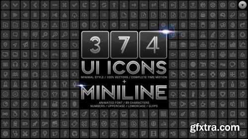 VideoHive UI Minimal Icons & Miniline Font 11993701