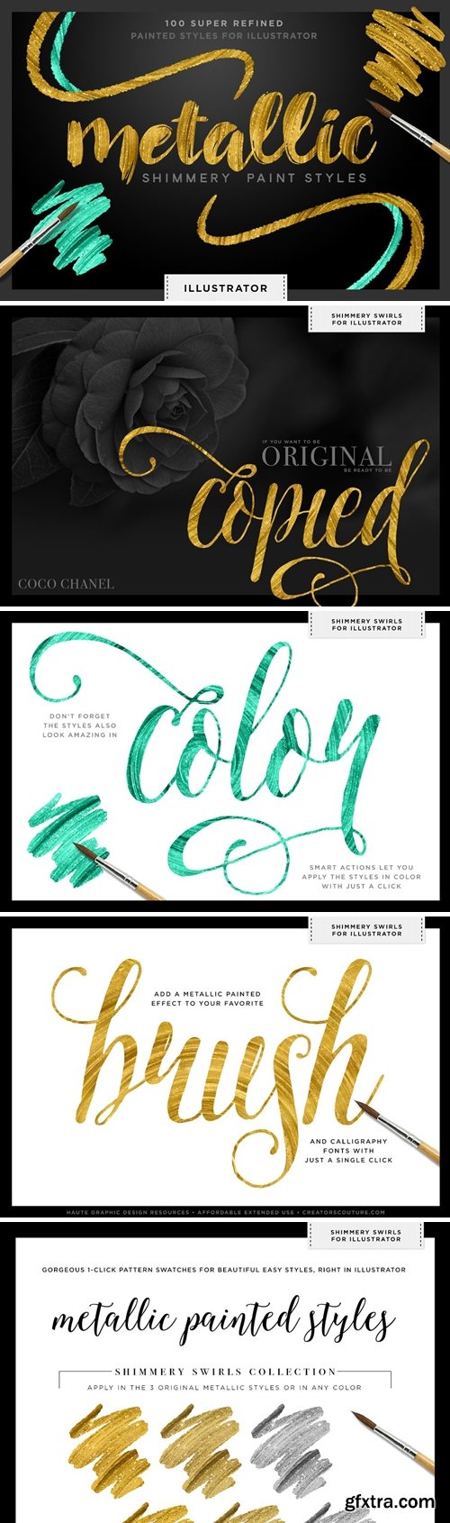 CM - Shimmery Gold Styles for Illustrator 240175