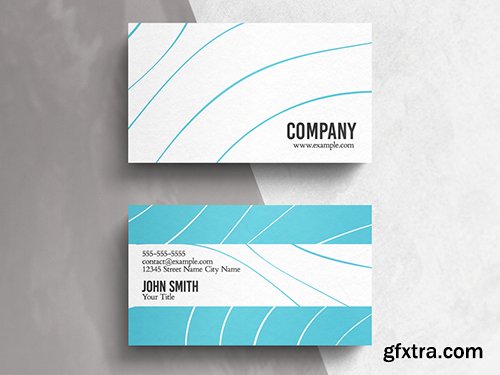 White and Blue Minimal Business Card Layout 271451223