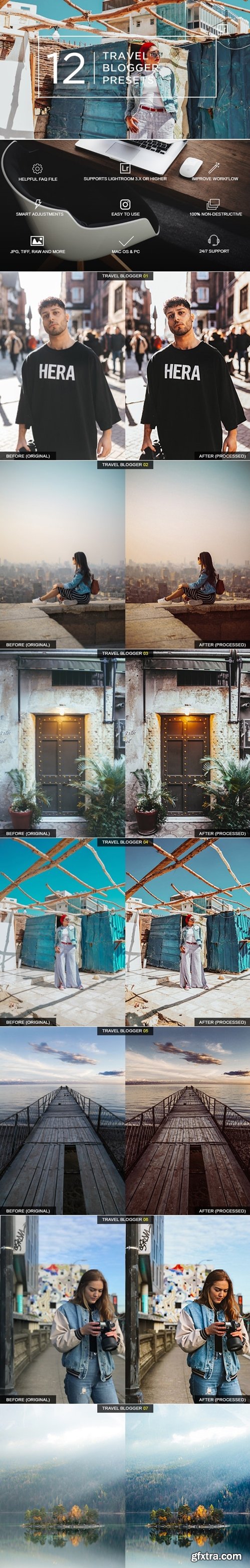 GraphicRiver - 12 Travel Blogger Lightroom Presets 23609484