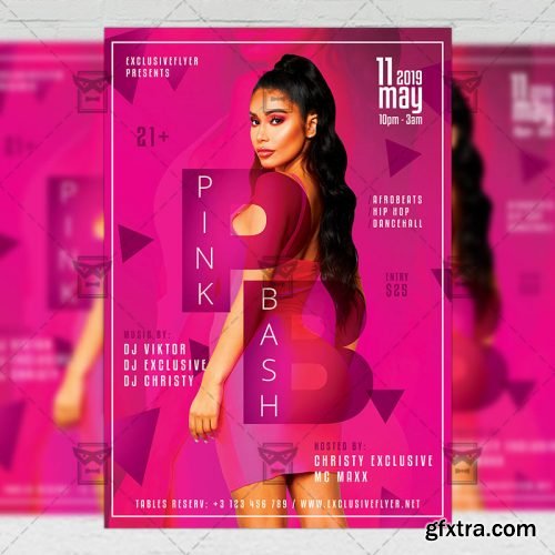 Pink Bash Night Flyer – Club A5 Template