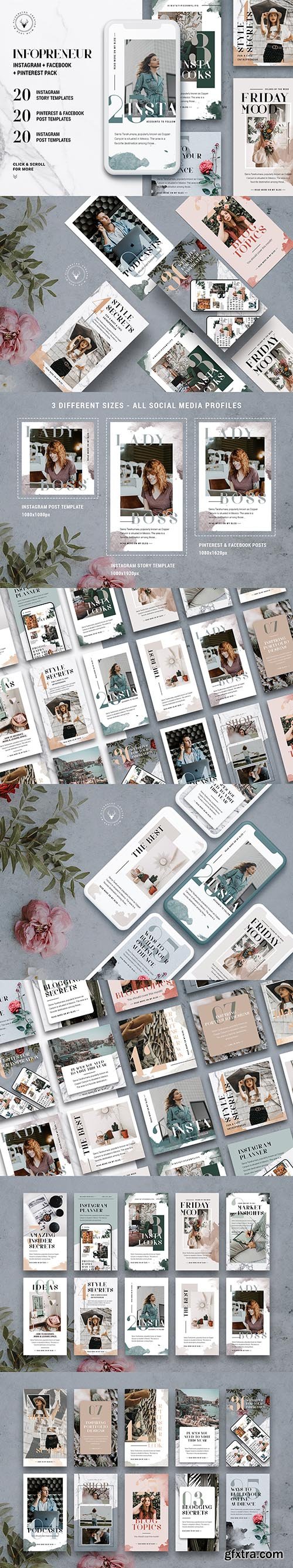 CreativeMarket - #Infopreneur - Social Media Pack 3867941