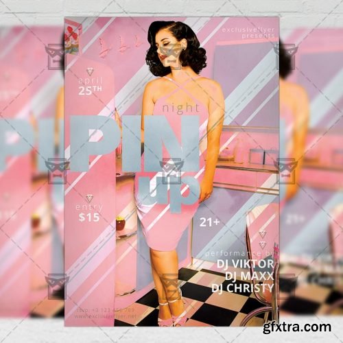 Pin Up Night Flyer – Club A5 Template