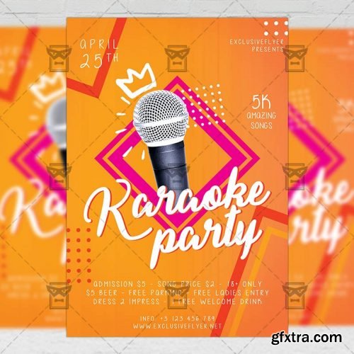 Karaoke Night Party Flyer – Club A5 Template