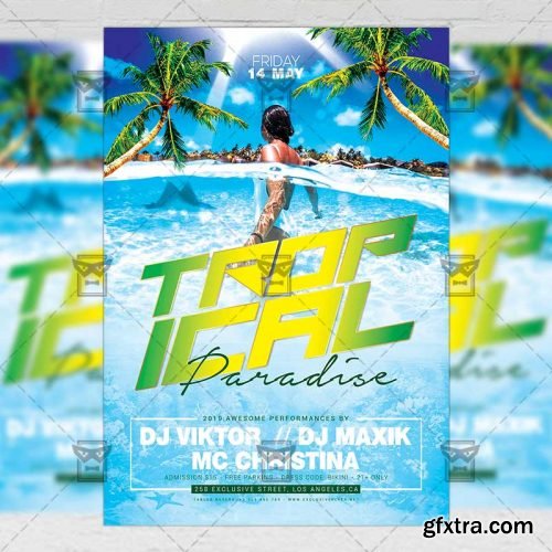 Tropical Paradise Flyer – Seasonal A5 Template