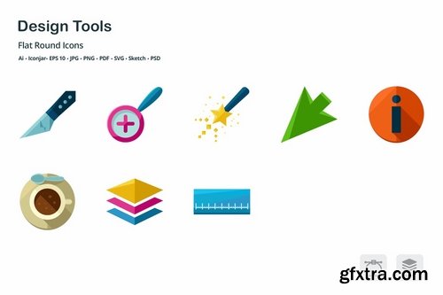 Design Tools Flat Colored Icons