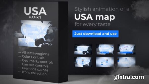 VideoHive USA Map:  United States of America with States 23986214