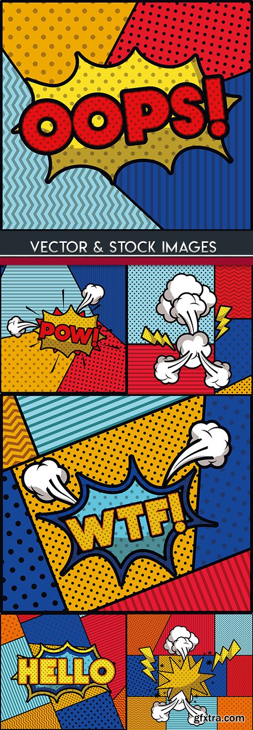 Funny popart comic effect halftone illustration design